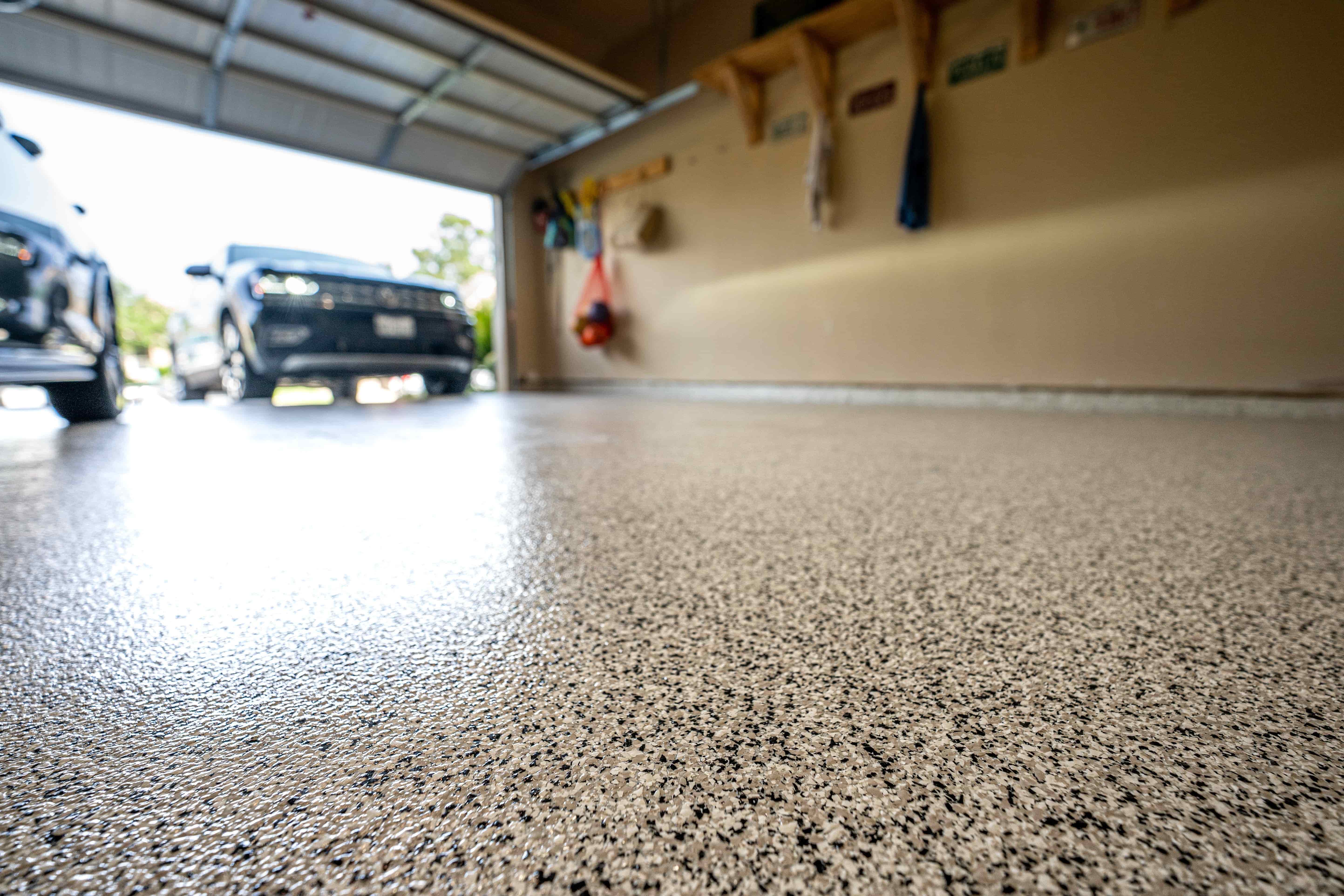 Finished epoxy garage floor